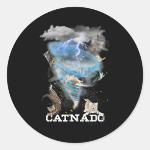 Sticker Rond Catnado Funny Meilleur Amoureux des chats Graphiqu