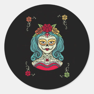 Sticker Rond Catrina Día de Muertos Web