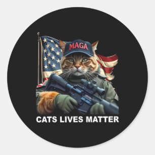 Sticker Rond Cats Vit Président Politique Pour Vance Trump 202