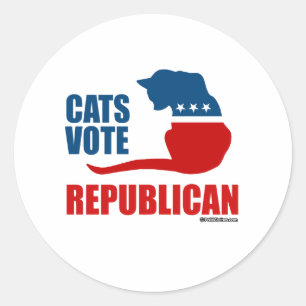 STICKER ROND CATS VOTE RÉPUBLICAIN