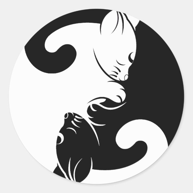 Sticker Rond Cats yin yang (Devant)