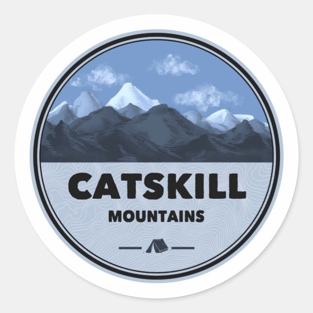 Sticker Rond Catskill Mountains Camping New York (Devant)