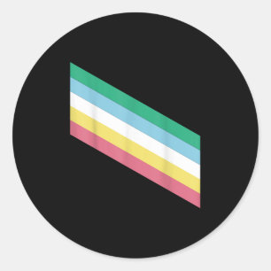Sticker Rond Catumet Lgbtq Fierté Handicap Drapeau - Uni-ad