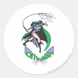 Sticker Rond Catwoman & Logo Green