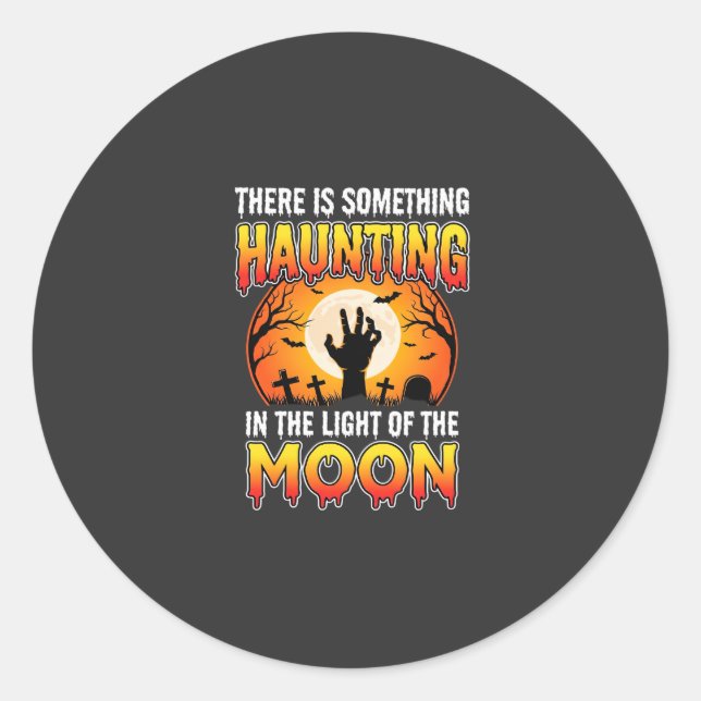 Sticker Rond Cauchemar de la Lune de la Fête d'Halloween (Devant)
