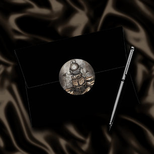 Sticker Rond Cauldron à vapeur orné   Spellbooks et horloges