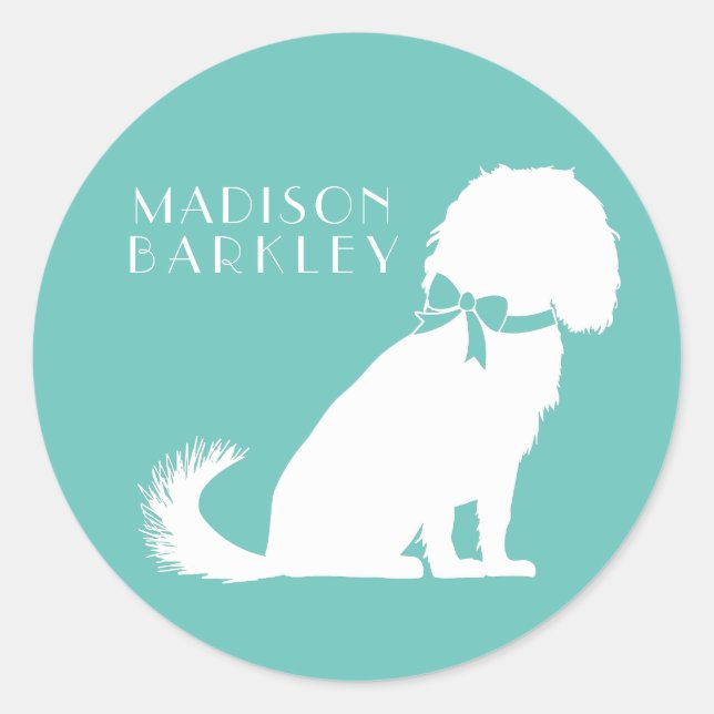 Sticker Rond Cavalier King Charles Spaniel Chien Chien Chien Ch (Devant)