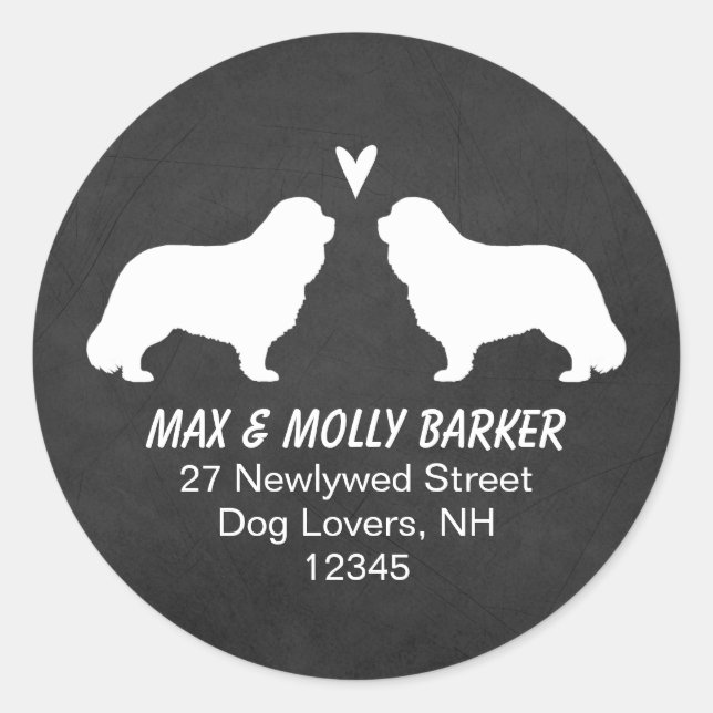 Sticker Rond Cavalier King Charles Spaniels Adresse de retour (Devant)