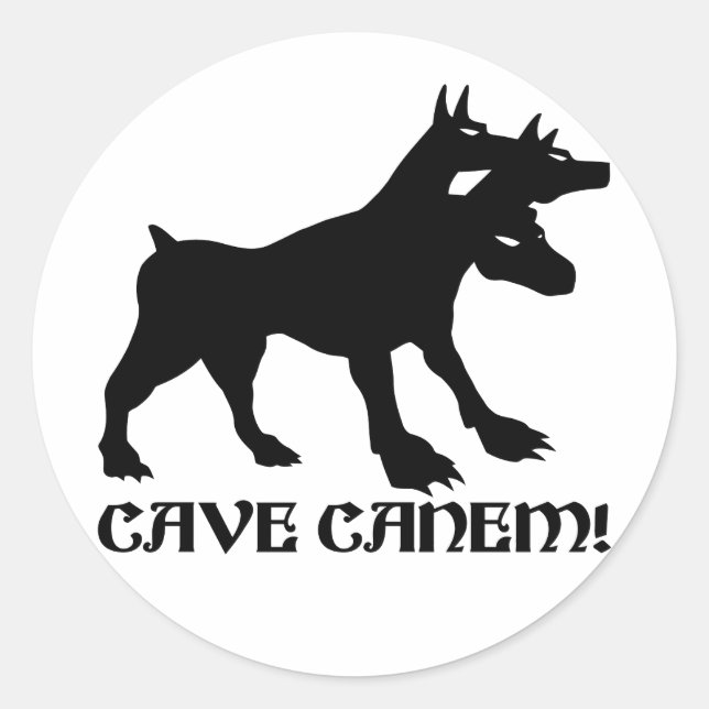 Sticker Rond CAVE CANEM - ATTENTION AU CHIEN Latin (Devant)