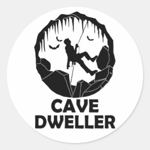 Sticker Rond Cave Dweller - Caver Spelunking Speleology