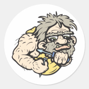 Sticker Rond Caveman ! Personnalisable !