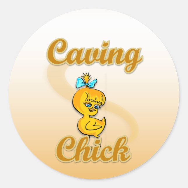 Sticker Rond Caving Chick (Devant)