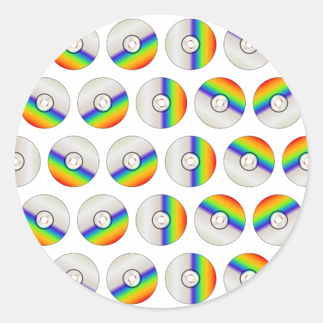 Sticker Rond CD disc repeating background (Devant)