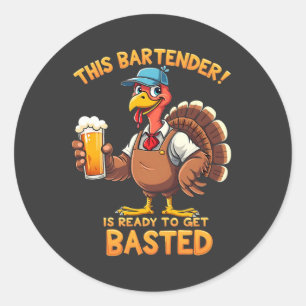 Sticker Rond Ce barman est prêt à se faire exploser