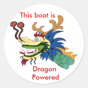 Sticker Rond Ce bateau est, dragon actionné