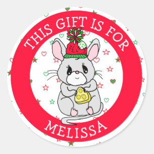 Sticker Rond Ce cadeau est pour l'étiquette cadeau de Noël