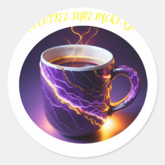 Sticker Rond Ce Café Passe Une Jolt