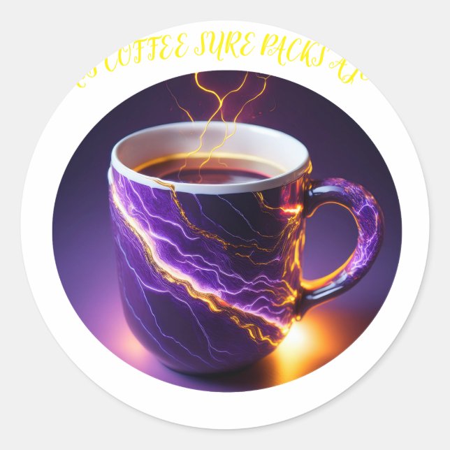 Sticker Rond Ce Café Passe Une Jolt (Devant)