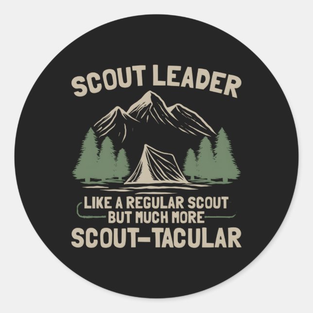 Sticker Rond Ce Chef Scout Est Un Chef Scout Taculaire (Devant)
