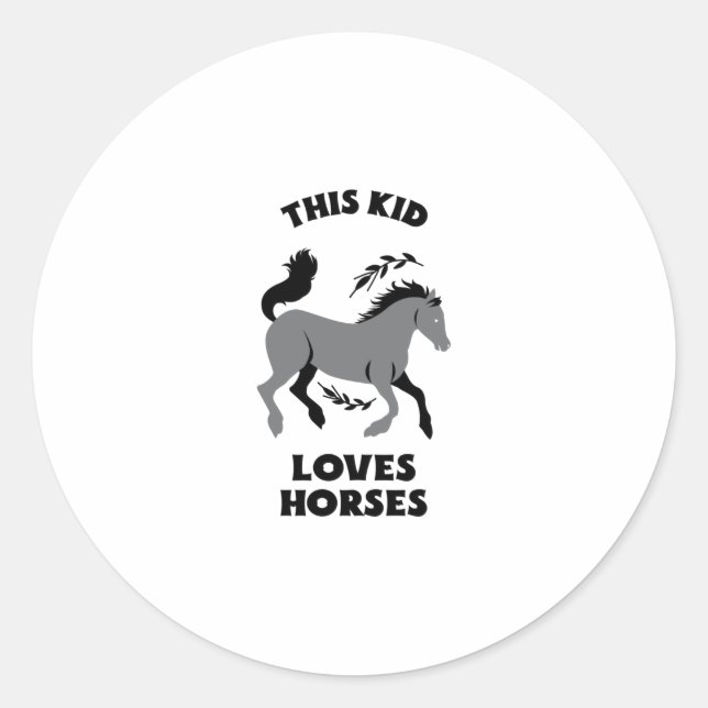 STICKER ROND CE JEUNE AIME LES CHEVAUX (Devant)