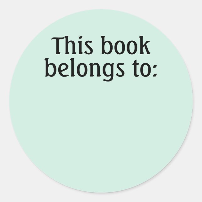 Sticker Rond Ce livre appartient à : (Devant)