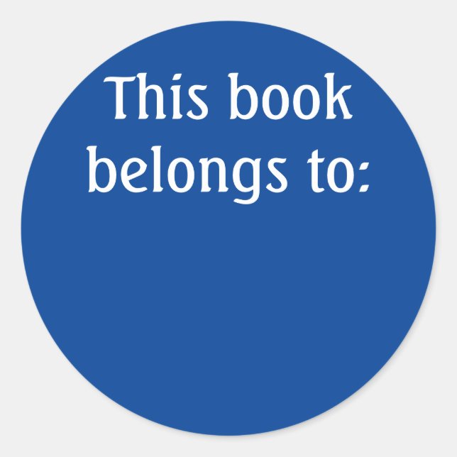 Sticker Rond Ce livre appartient à : (Devant)