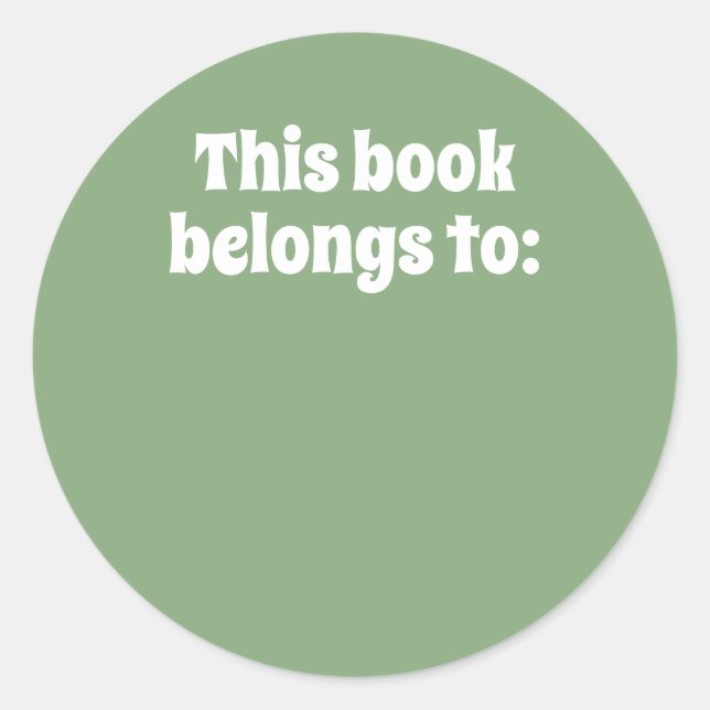 Sticker Rond Ce livre appartient à : (Devant)
