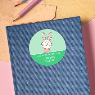Sticker Rond Ce livre appartient à Cute lapbit kids