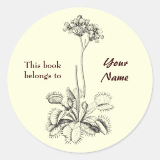 Sticker Rond Ce Livre Appartient À Floral