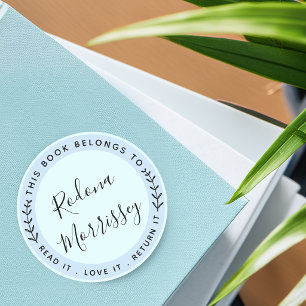 Sticker Rond Ce livre appartient à personnalisé