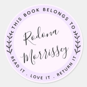 Sticker Rond Ce livre appartient à personnalisé