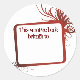 Sticker Rond Ce livre Vampire appartient à