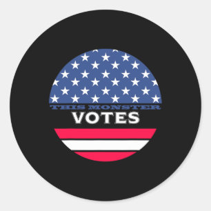 Sticker Rond Ce Monstre Vote Anti-Trump Biden Harris 2020 Ka