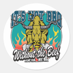 Sticker Rond Ce n'est pas BBQ sans boeuf