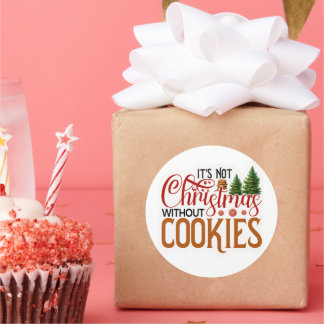 Sticker Rond Ce n'est pas Noël sans cookies