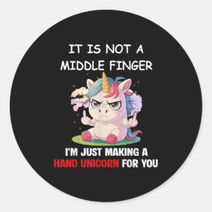 Sticker Rond Ce N'est Pas Un Doigt D'honneur Je Fais Juste Une