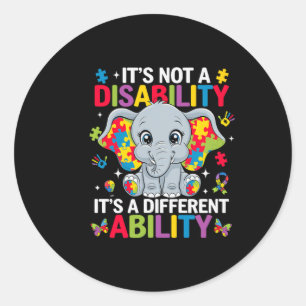 Sticker Rond Ce n'est pas un handicap C'est une capacité différ