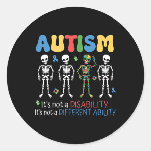 Sticker Rond Ce n'est pas un handicap, une capacité différente,