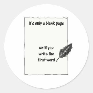 Sticker Rond Ce n'est qu'une page vierge...