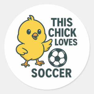 Sticker Rond Ce Petit Aime Le Football