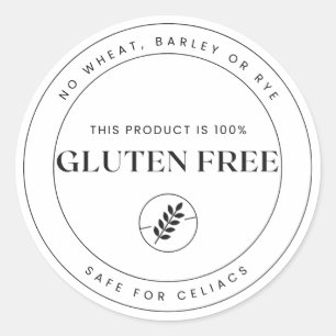 Sticker Rond Ce produit est 100% sans gluten - Maladie coeliaqu