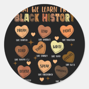 Sticker Rond Ce que nous apprenons des Coeurs d'Histoire Noire,