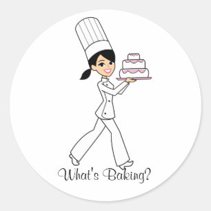 Sticker Rond Ce qui fait cuire l'autocollant - fille de Baker