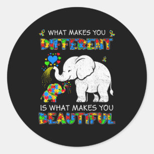 Sticker Rond Ce qui rend différent beau sensibilisation à l'aut