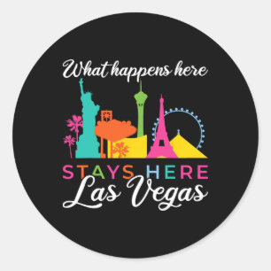 Sticker Rond Ce Qui Se Passe Ici Reste Las Vegas