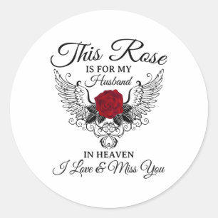 Sticker Rond Ce Rose Est Pour Mon Mari Dans Le Ciel J'Aime &amp