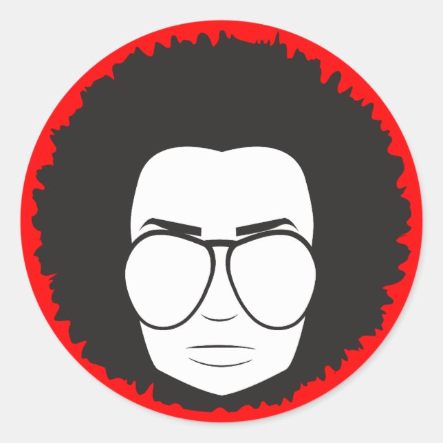 Sticker Rond ce type des années 70 (Devant)