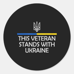 Sticker Rond Ce vétéran se tient avec l'Ukraine Zelensky Ukrain