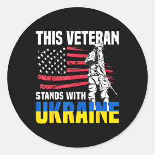 Sticker Rond Ce Vétéran Se Trouve En Ukraine