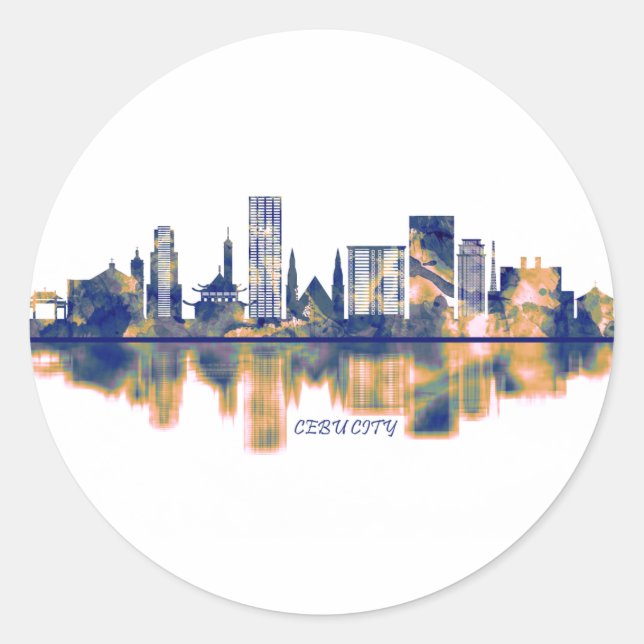 Sticker Rond Cebu City Skyline (Devant)
